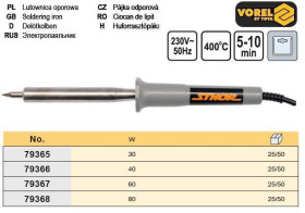 Степлери Степлеры ^/--/^ Паяльник электрический P /--/ 60 Вт t /--/ 400 C VOREL-79367 ^_^^^ Паяльник електричний Польща P /--/ 60 Вт t /--/ 400 C VOREL-79367 - фото фото фото