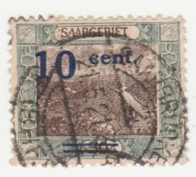 Веймарська республіка Веймарская республика ^/--/^ Германия   ( Саар)   1921  г. № 71 гашеная ^_^^^ Німеччина ( Саар) 1921 р. No 71 гашена - фото фото фото