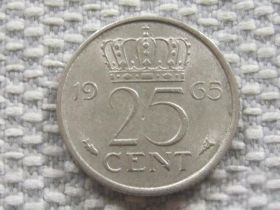 Нідерланди Нидерланды ^/--/^ Нидерланды 25 центов 1965 года #3998 ^_^^^ Нідерланди 25 центів 1965 року #3998 - фото фото фото