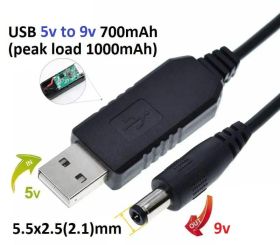 Інше Другое ^/--/^ Кабель-переходник для роутера USB 5 /--/ v на DC 9 /--/ v 1 /--/ m 5.5 /--/ x /--/ 2.5 /--/ mm (A class) 1 день гар. - фото фото фото