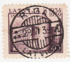 Балтійські країни Балтийские страны ^/--/^ Латвия 1939 г. №  229 гашеная ^_^^^ Латвія 1939 р. No 229 гашена - фото фото фото
