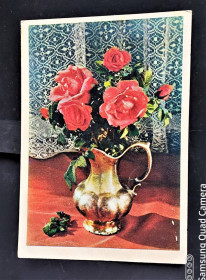 СРСР СССР ^/--/^ PK 1956 г. Почтовая карточка СССР Букет роз. ^_^^^ PK 1956 Поштова картка СРСР Букет троянд. - фото фото фото