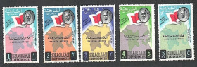ОАЕ ОАЭ ^/--/^ Шарджа  (1963) Карта, флаг, эмир ^_^^^ Шарджа (1963) Карта, прапор, емір - фото фото фото