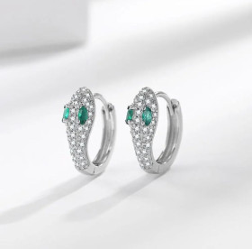 Сережки Серьги ^/--/^ серебристые серьги со стразами змея змейки ^_^^^ Модні сережки місяця сонце - фото фото фото