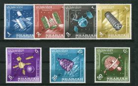 Освоєння космосу Освоение космоса ^/--/^ Шарджа SHA 1/7 overprinted in new money - фото фото фото
