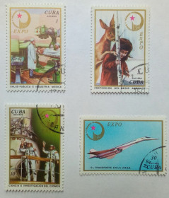 Острівні держави Островные государства ^/--/^ Куба 1976 Экспо, Гавана, гашеные ^_^^^ Куба 1976 Експо, Гавана, гашені - фото фото фото