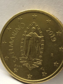 Сан-Марино Сан-Марино ^/--/^ 50 Євроцентів 2019 рік. Сан-Марино. ^_^^^ 50 Евроцентов 2019 год. Сан-Марино. - фото фото фото