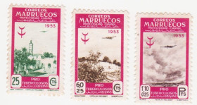 Марокко Марокко ^/--/^ Испанские колонии        ( Марокко) 1953 г. № 353‑355 * * серия ^_^^^ Іспанські колонії ( Марокко) 1953 р. No 353-355 * серія - фото фото фото