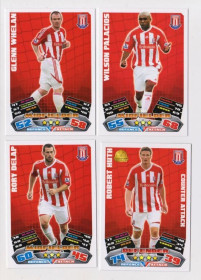 Інше Другое ^/--/^ Футбольные карточки MATCH ATTAX 2011-2012 Premier League  Футбольный клуб Stoke City  4 шт.  ^_^^^ Футбольні картки MATCH ATTAX 2011-2012 Premier League Футбольний клуб Stoke City 4 шт. - фото фото фото