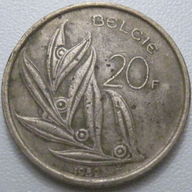Бельгія Бельгия ^/--/^ Бельгія 20 франків 1982 року Belgie 42928 ^_^^^ Бельгия 20 франков 1982 года Belgie 42928 - фото фото фото