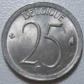 Бельгія Бельгия ^/--/^ Бельгія 25 сантимів 1971 року Belgique 42350 ^_^^^ Бельгия 25 сантимов 1971 года Belgique 42350 - фото фото фото