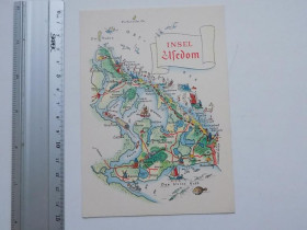СРСР СССР ^/--/^ Открытка ГДР Карта острова ^_^^^ Листівка НДР Карта острова - фото фото фото