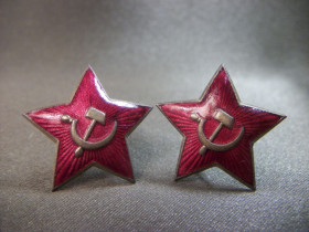 Інше Другое ^/--/^ 21 /--/ Я /--/ 8 Кокарда Звезда РККА 2 шт, тяжелый металл ^_^^^ 21 /--/ Я /--/ 8 Кокарда Зірка РККА 2 шт, важкий метал - фото фото фото