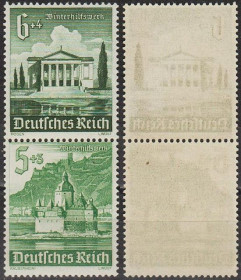 Третій Рейх (-) Третий Рейх (-) ^/--/^ 1940 - Зимова допомога - Будинки S 260 - 6 + 5 Mi.754 753 * ^_^^^ 1940 — Зимняя помощь — Дома S 260 — 6 + 5 Mi.754 753* - фото фото фото