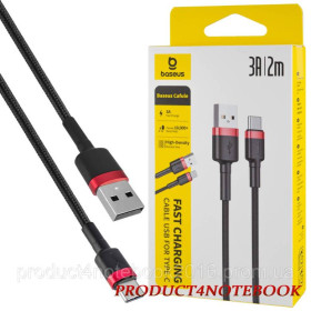 Кабелі Кабели ^/--/^ Кабель Baseus Cafule Cable USB to Type-C 3 /--/ A 2 /--/ m Red+Black (CATKLF-C /--/ 91) - фото фото фото