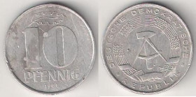 НДР, ФРН ГДР, ФРГ ^/--/^ ГДР  10  пфеннинг  1968  г. ^_^^^ НДР 10 пфеннінг 1968 р. - фото фото фото
