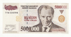 Туреччина Турция ^/--/^ Турция 5000000 лир 1997 Соxран. Gazi EREL, Prof. Dr. Seluk ABA ^_^^^ Туреччина 5000000 лір 1997 Соxран. Gazi EREL, Prof. Dr. Seluk ABA - фото фото фото