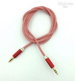 Кабелі Кабели ^/--/^ Кабель AUX A-002 плетенный круглый Red_White (тех. упаковка) ^_^^^ Кабель AUX A-002 плетений круглий Red_White (тих. упаковка) - фото фото фото