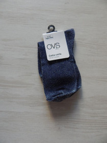 Шкарпетки Носки ^/--/^ Шкарпетки короткі з люрексом ovs сині 3054 ^_^^^ Носки короткие с люрексом ovs синие 3054 - фото фото фото