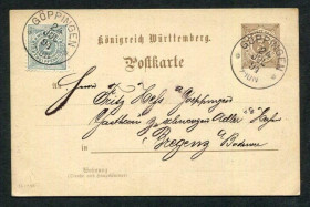 Інше Другое ^/--/^ Германия Вюртемберг ПК п/п Гёппинген 1894 ^_^^^ Німеччина Вюртемберг ПК п/п Геппінген 1894 - фото фото фото