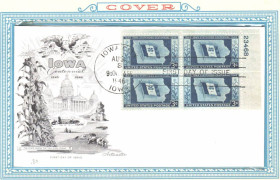 Америка Америка ^/--/^ США КПД ХМК с квартблоком 1946  г -  штат Айова ^_^^^ США ККД ХМК з квартблоком 1946 р. - штат Айова - фото фото фото