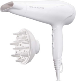 Фени Фены ^/--/^ Лот № 15562 Фен Remington Ionic [Потужний та легкий] Ionic Dry White  (2200 Вт, дбайливе укладання та рівномірний розподіл тепла, 3 температури/2 швидкості, концентратор, дифузор) D /--/ 3199 - фото фото фото