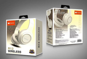 Навушники Наушники ^/--/^ Наушники Bluetooth DEEPBASS R /--/ 13 Бежевые ^_^^^ Навушники Bluetooth DEEPBASS R /--/ 13 - фото фото фото