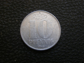 НДР, ФРН ГДР, ФРГ ^/--/^ 10 пфенингов 1980 г А. ГДР. ^_^^^ 10 пфенінгів 1980 А. НДР. - фото фото фото