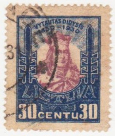 Балтійські країни Балтийские страны ^/--/^ Литва 1930 г. №  302 гашеная ^_^^^ Литва 1930 р. No 302 гашена - фото фото фото