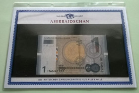 Азербайджан Азербайджан ^/--/^ АЗЕРБАЙДЖАН банкнота 1 манат UNC из серии «Das Geld Der Welt» + сертификат + альбомный лист ^_^^^ АЗЕРБАЙДЖАН банкнота 1 манат UNC з серії «Das Geld Der Welt» + сертифікат + альбомний лист - фото фото фото