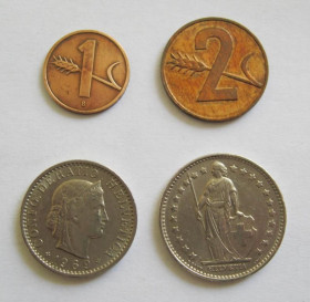 Єлизавета II (після ) Елизавета II (после ) ^/--/^ 1, 2, 20 рапенів і 1/2 франка = 1969 р. = ШВЕЙЦАРІЯ ^_^^^ 1, 2, 20 рапенов и 1/2 франка = 1969 г. = Швейцария - фото фото фото