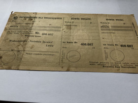 Видання - р. Издания - гг. ^/--/^ Банківський чек підтвердження оплати Польша 1920 рр. Галицька ощадна каса м. Львів. ^_^^^ Банковская карточка плательщика Польша 1920 г. Львов - фото фото фото