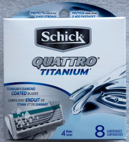 Бритви, Станки, касети Бритвы, Станки, кассеты ^/--/^ Schick Quattro Titanium 8 cartridges  (оригинал, Germany) ^_^^^ Schick Quattro Titanium 8 cartridges (оригінал, Germany) - фото фото фото