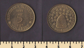 Словенія Словения ^/--/^ Словения 5 толаров 1993 ^_^^^ Словенія 5 толарів 1993 - фото фото фото