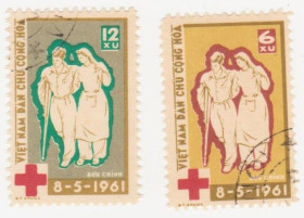 В'єтнам Вьетнам ^/--/^ Северный Вьетнам 1961 г. № 162‑163 гашеная серия ^_^^^ Північний В'єтнам 1961 р. No 162-163 гашена серія - фото фото фото