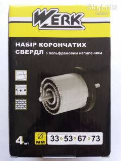 Інше Другое ^/--/^ Набір корончатих свердел WERK 4 шт      (набір коронок) ^_^^^ Набор корончатых свердел WERK 4 шт (набор коронок) - фото фото фото