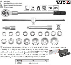 Викрутки Отвертки ^/--/^ Набор головок торцевых YATO 3/4 М /--/ 19-50 21 штука YT-1335 ^_^^^ Набір головок торцевих YATO Польща 3/4&amp;quot; М /--/ 19-50 21 штука YT-1335 - фото фото фото