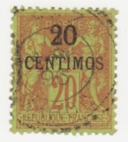 Франція Франция ^/--/^ Французская Почта Марокко  1891 г. № 5 гашеная ^_^^^ Французька Пошта Марокко 1891 р. No 5 гашена - фото фото фото