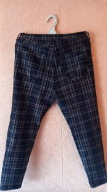 Штани Брюки ^/--/^ Брюки-скінні zara plaid academia casual stretch темно-синього та червоного кольору, розмір 42 ^_^^^ Брюки-скинные zara plaid academia casual stretch темно-синего и красного цвета, размер 42 - фото фото фото