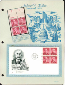 Північна Америка Северная Америка ^/--/^ США 1955  г - квартблок MNH + КПД  ХМК с квартблоком  - министр финансов , миллиардер ^_^^^ 1955 — квартблок MNH + ККД ХМК з квартблоком — міністр фінансів, мільярдер - фото фото фото