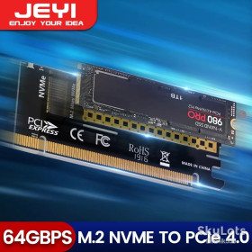 Шлейфи, перехідники Шлейфы, переходники ^/--/^ Адаптер JEYI M.2 NVMe M-key SSD to PCI-E 3.0 X /--/ 16 - фото фото фото