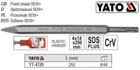 Бури Буры ^/--/^ Зубило пика SDS+ 4 /--/ x /--/ 14 /--/ x /--/ 250 мм l /--/ 250 мм YATO YT-4720 ^_^^^ Зубило піку SDS+ 4 /--/ x /--/ 14 /--/ x /--/ 250 мм l /--/ 250 мм YATO YT-4720 - фото фото фото