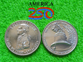 Обігові Обиходные ^/--/^ 2026 США 25 Центов квотер Декларация Независимости / Declaration of Independence  (P)  (D). UNC ^_^^^ 1979 — Чехословаччина 50 геллерів - фото фото фото