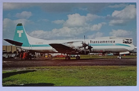 Іноземні Иностранные ^/--/^ Открытка Самолет Transamerica Airlines Lockheed L-188 /--/ CF Electra ^_^^^ Літак Transamerica Airlines Lockheed L-188 /--/ CF Electra - фото фото фото