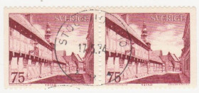 Скандинавія Скандинавия ^/--/^ Швеция 1974 г. № 847 А В гашеная сцепка ^_^^^ Швеція 1974 р. No 847 А В гашене зчіпка - фото фото фото