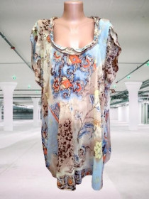 Туніки Туники ^/--/^ 4 /--/ XL-8 /--/ XL Туника Change, батал блузка с абстрактным и цветочным принтом, туника оверсайз, большой размер ^_^^^ Туніка, блуза Change з ніжним квітковим принтом, великий розмір Пог-75 - фото фото фото