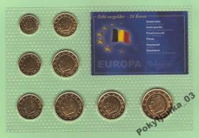 Бельгія Бельгия ^/--/^ Набор позолоченых евро монет БЕЛЬГИЯ блистер ^_^^^ Набір позолочених євро монет БЕЛЬГІЯ БЛІСТЕР - фото фото фото