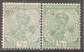 Індія Индия ^/--/^ Бр.Индия 1912 Sc.81 гаш. с разновид.   (SG 155,156) ^_^^^ Бр.Індія 1912 Sc.81 гаш. з різновид. (SG 155,156) - фото фото фото