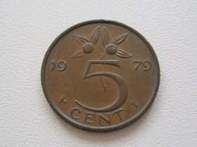 Нідерланди Нидерланды ^/--/^ Нидерланды 5 центов 1979 года 23225 ^_^^^ Нідерланди 5 центів 1979 року 23225 - фото фото фото