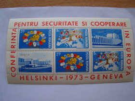 Румунія Румыния ^/--/^ Румыния,Михель 2009-2010  (Южн. Европа), блок 108, Безопасность Европы, Хельсинки ^_^^^ Румунія, Міхель 2009-2010 (Південна Європа), блок 108, Безпека Європи, Гельсінкі - фото фото фото